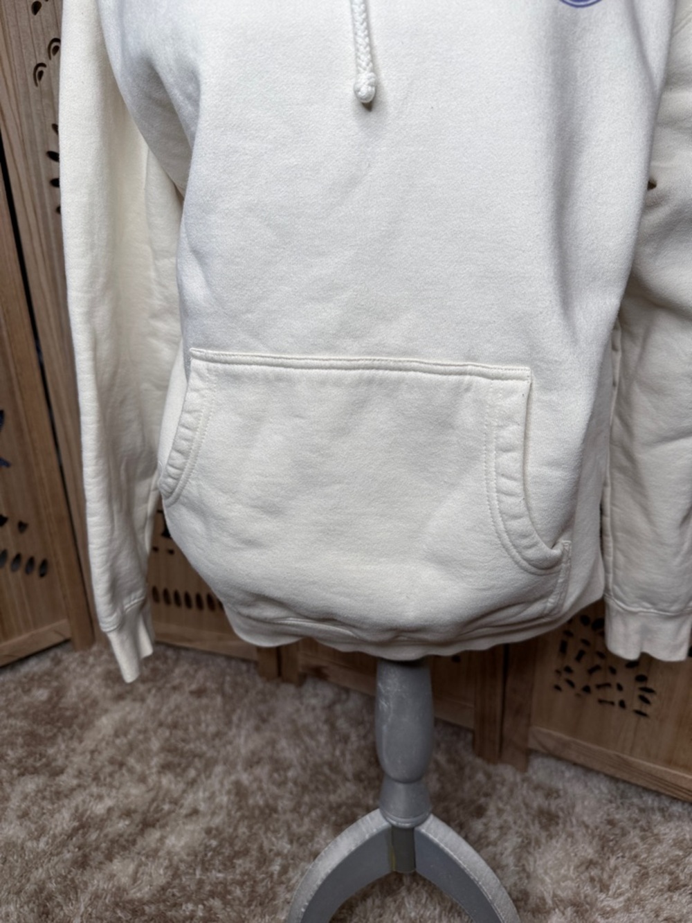 Cream Pullover Hoodie - Women's Sweatshirt - Picture 4 of 7